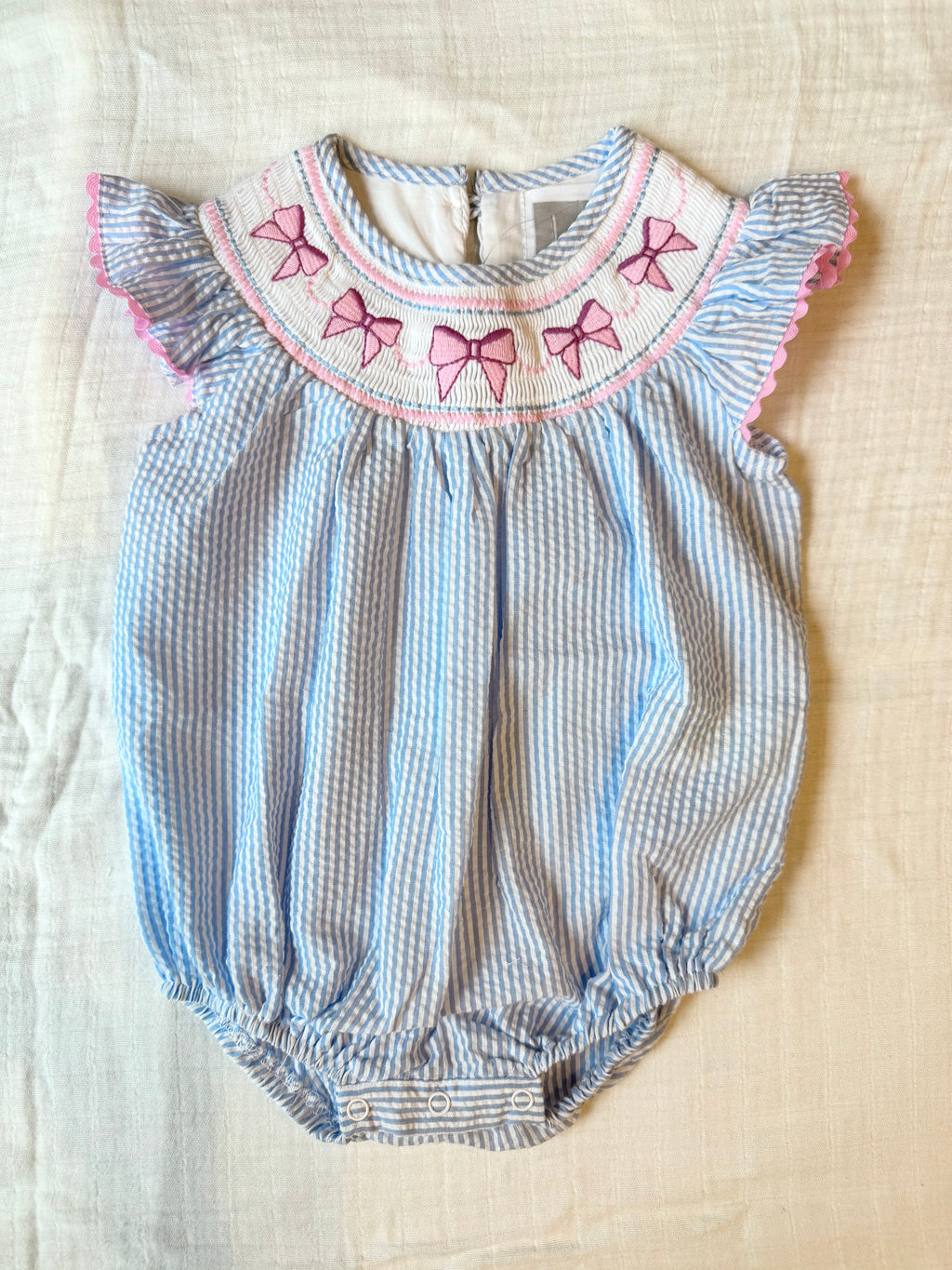 Smocked Bow Flutter Romper