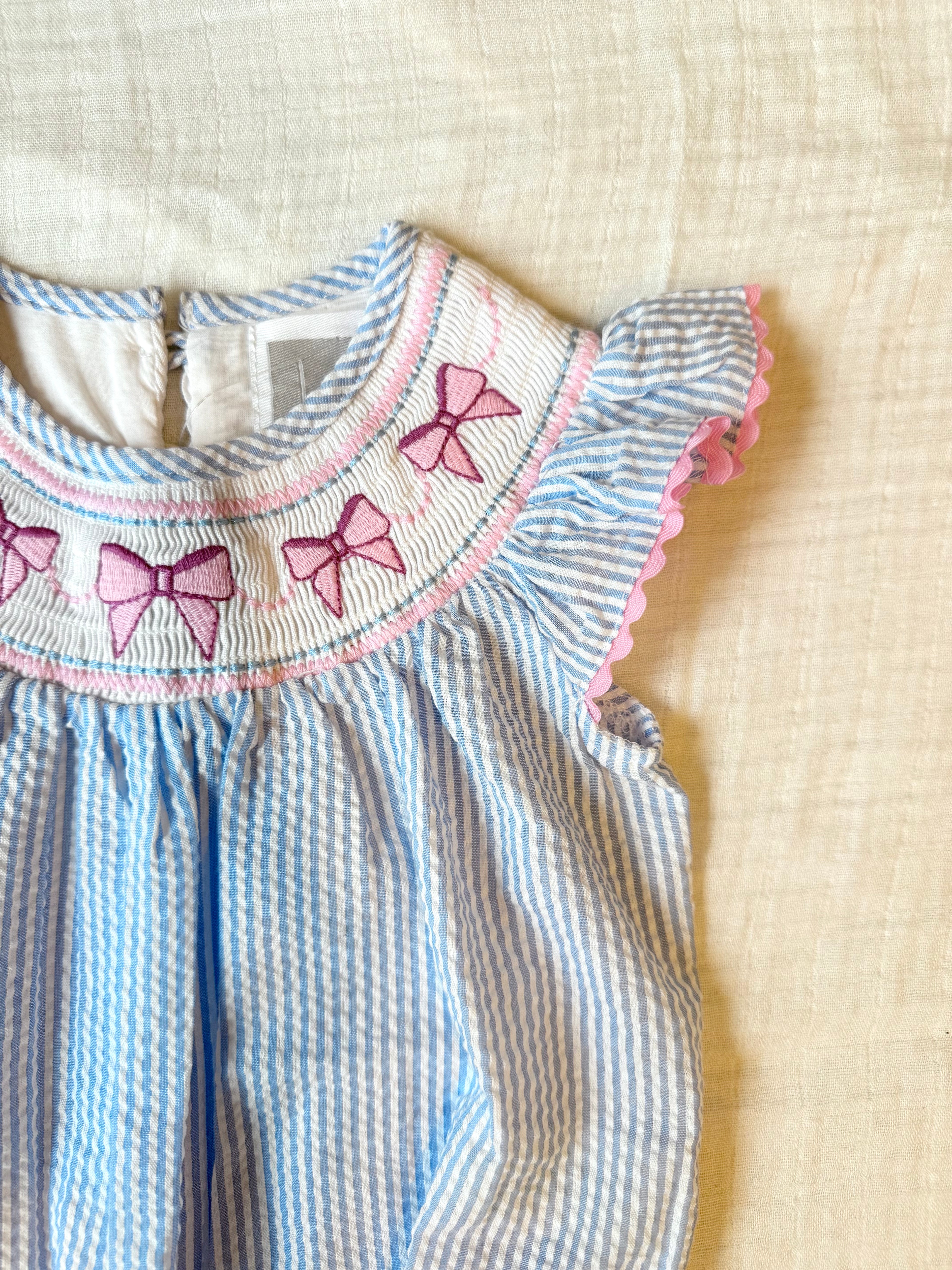 Smocked Bow Flutter Romper