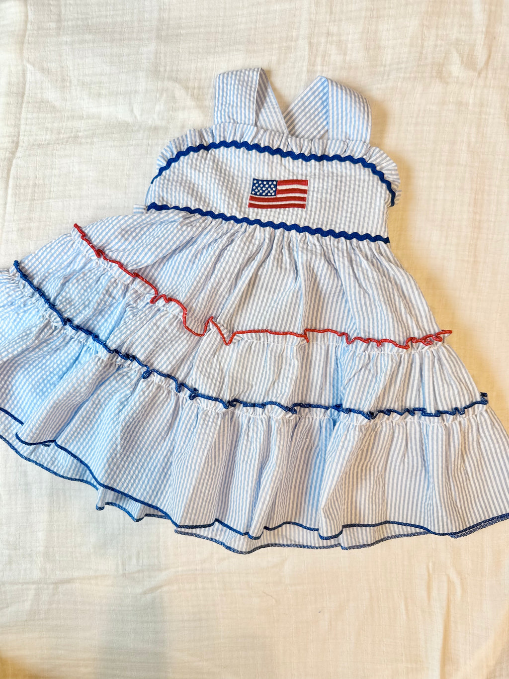 American Flag Seersucker Dress