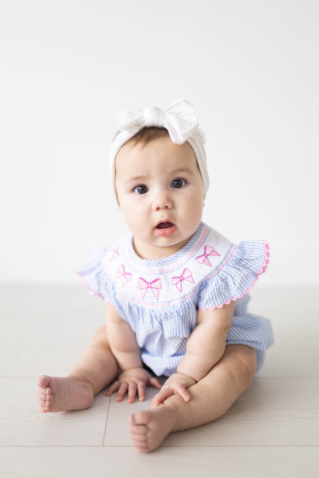 Smocked Bow Flutter Romper