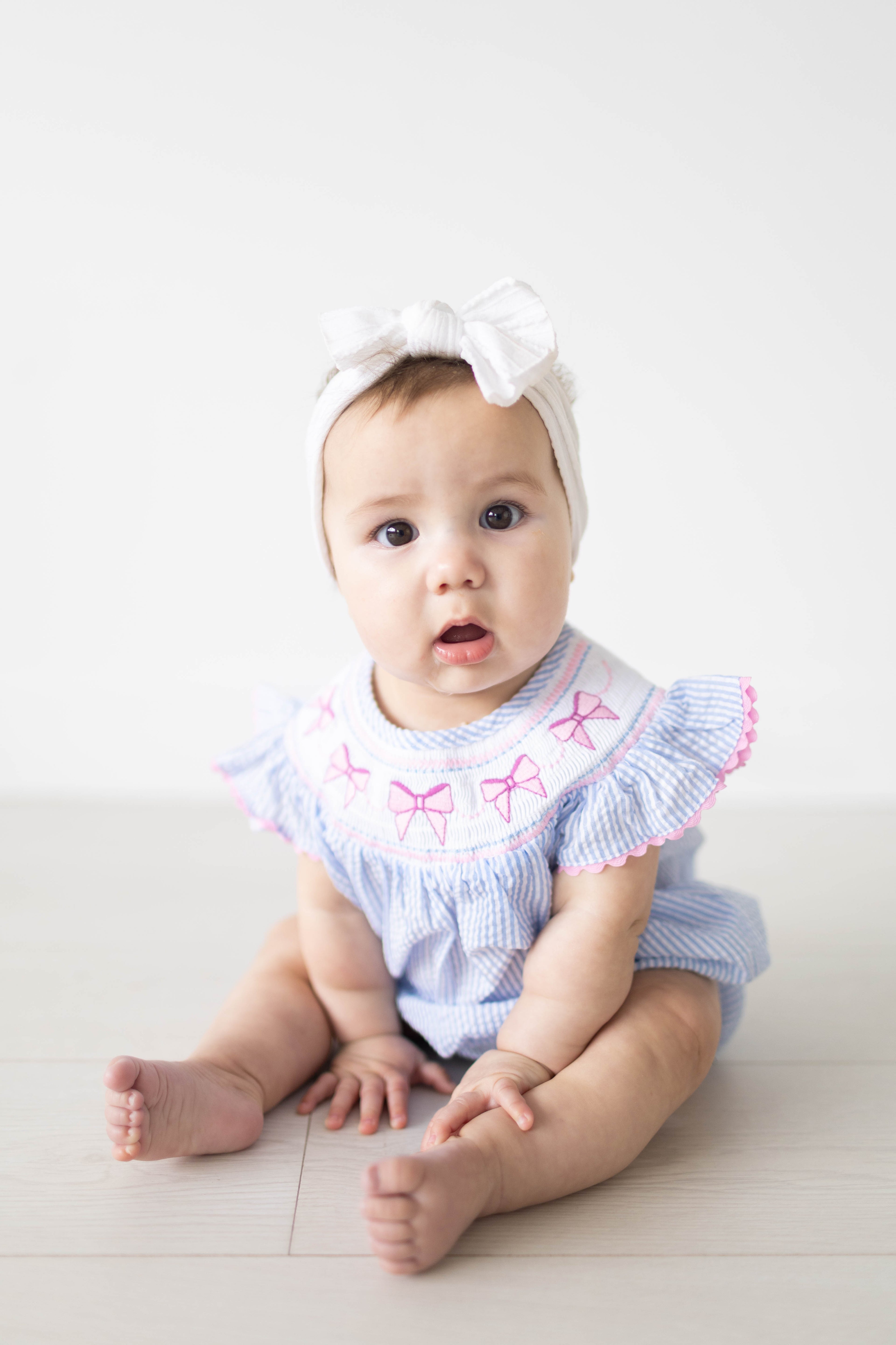 Smocked Bow Flutter Romper