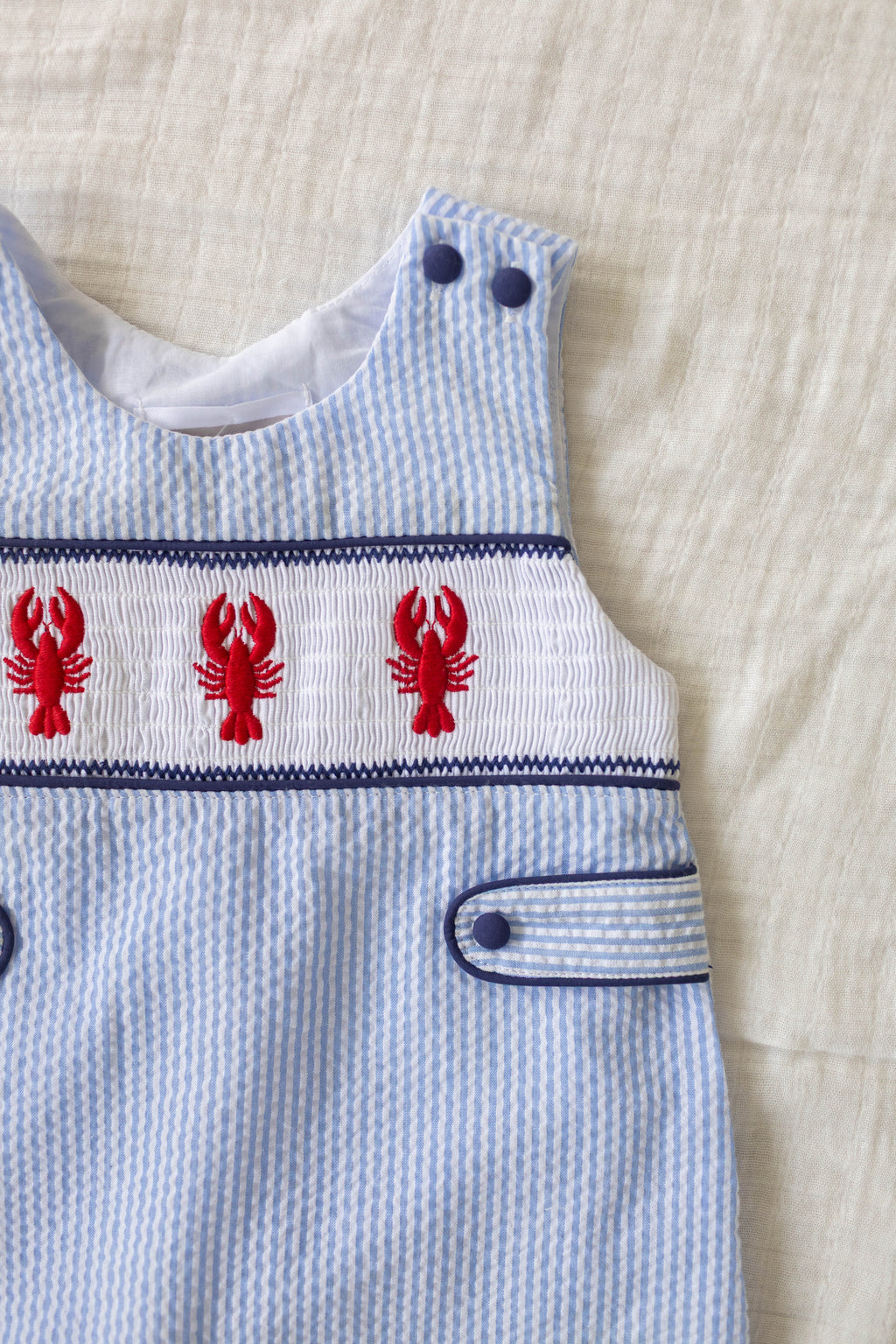 Crawfish Smocked Shortalls