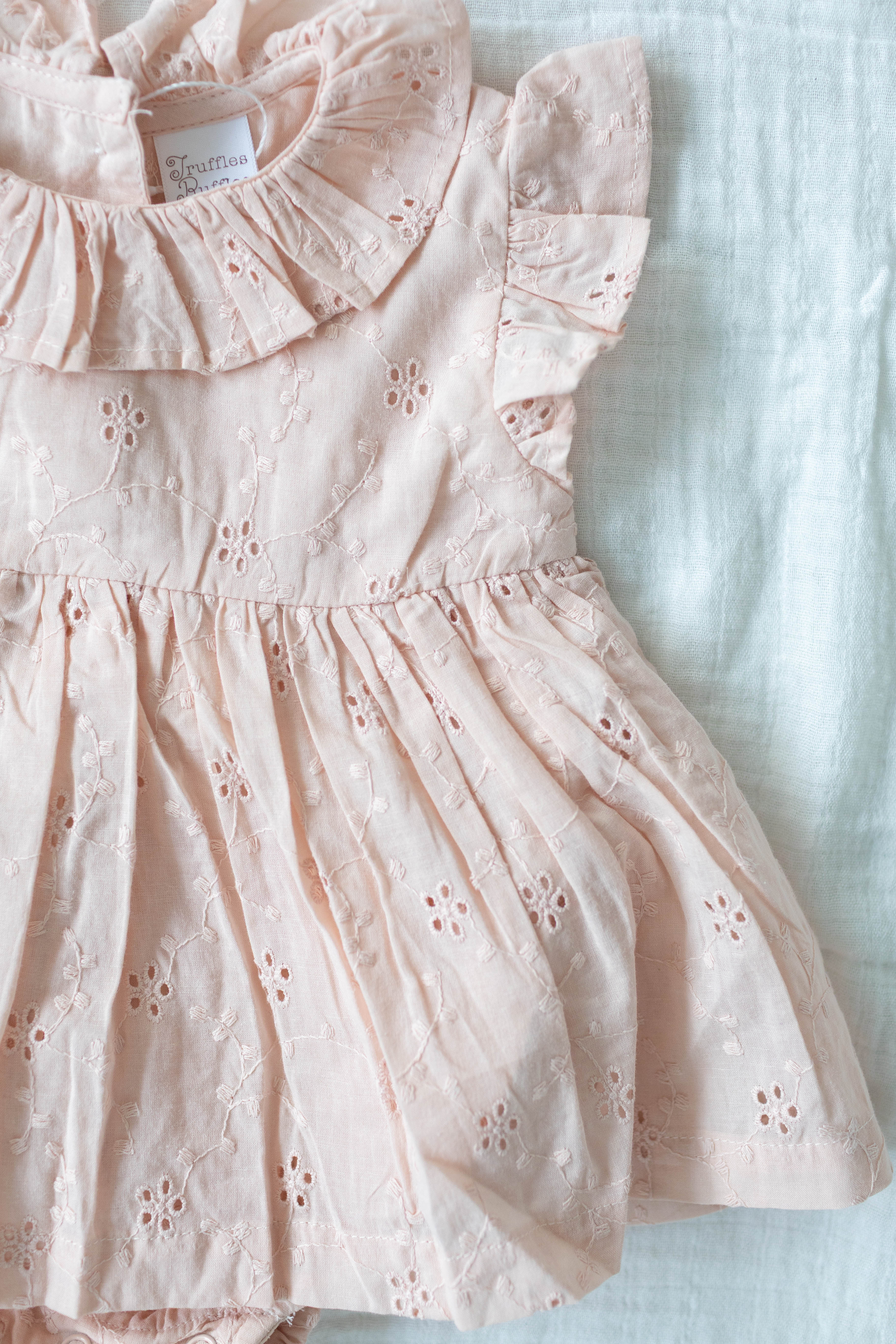 Rose Eyelet Skirted Bodysuit
