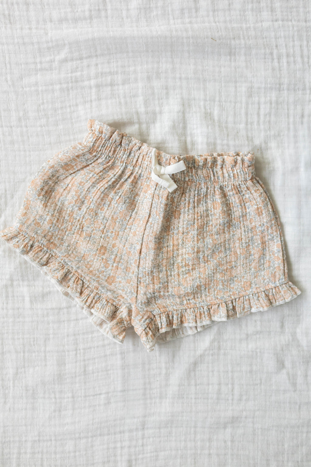 Floral Muslin Ruffle Shorts