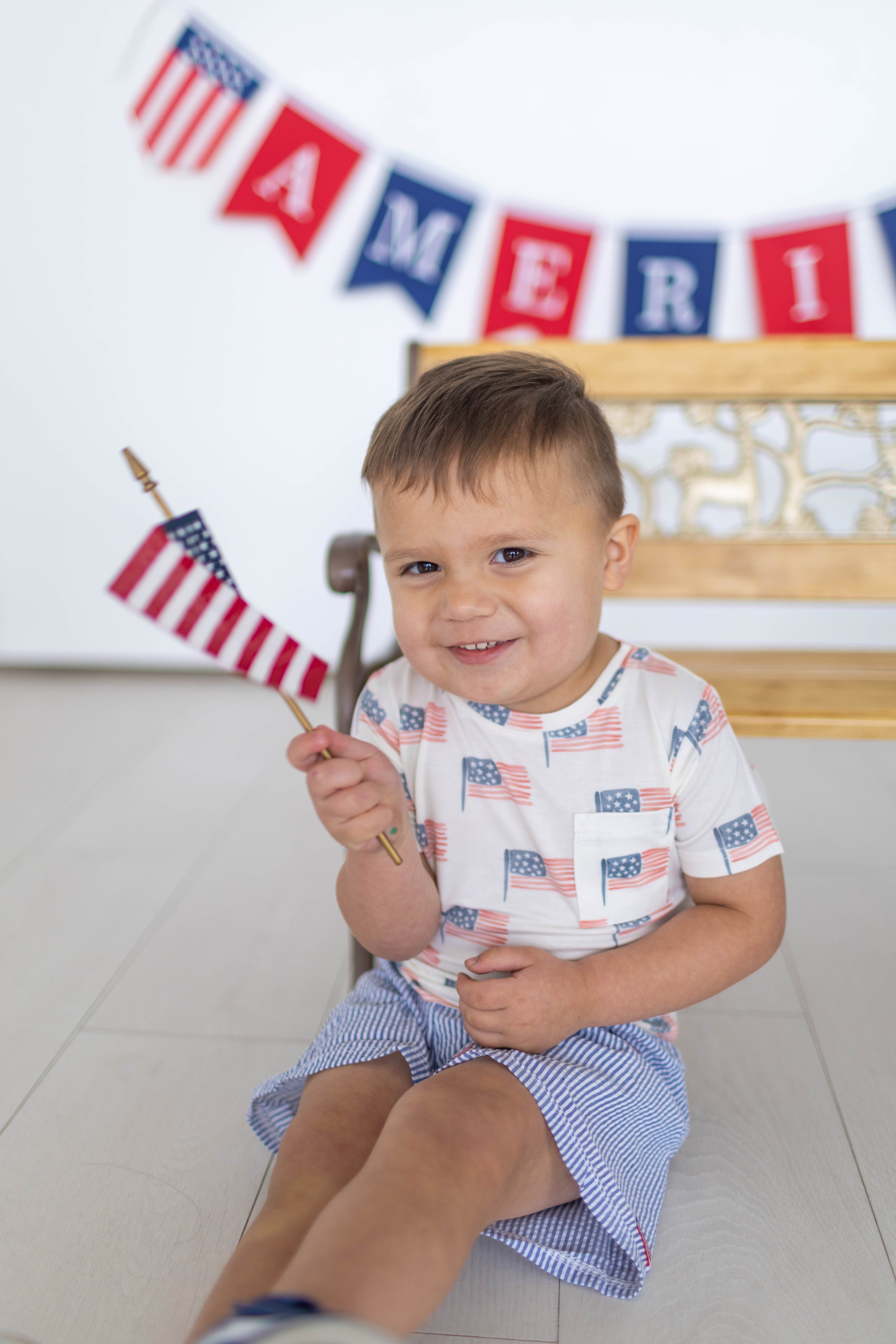 American Flag Pocket Tee